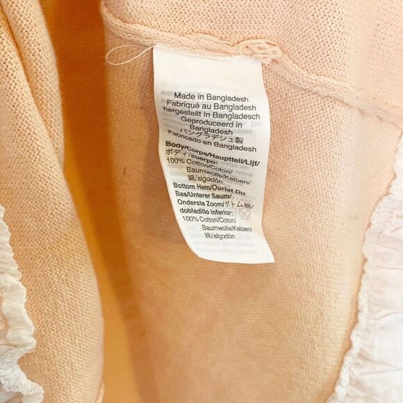 J.Crew Factory Store Women’s Light Orange/Peach Sleeveless Top Ruffle Size XS - Picture 8 of 9